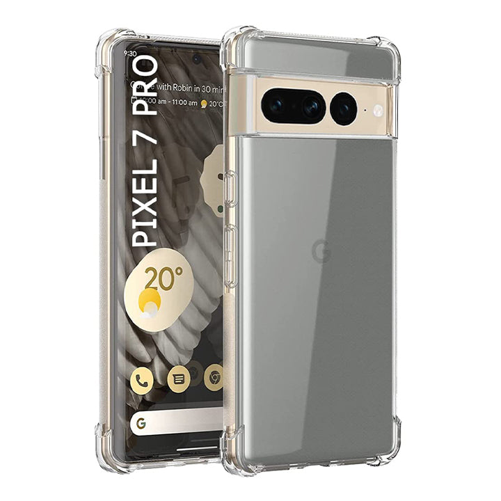 PhoneBits Slim Crystal Clear Case for Google Pixel, Armor Shockproof Google Pixel Case Compatible with Wireless Chargers, Transparent Magnetic Mobile Phone Case, Back Clear Case Cover
