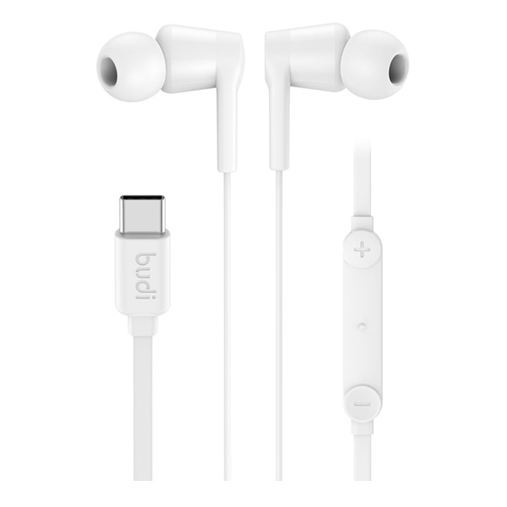 Budi Wired Earphones, In Ear Type C Wired Earphones, Noise Cancelling Handsfree with Mic