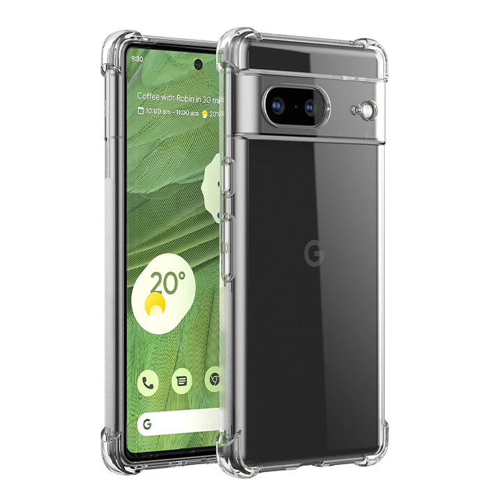 PhoneBits Slim Crystal Clear Case for Google Pixel, Armor Shockproof Google Pixel Case Compatible with Wireless Chargers, Transparent Magnetic Mobile Phone Case, Back Clear Case Cover