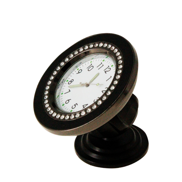 PhoneBits In-Car Diamond Gems Mini-Clock With Holder