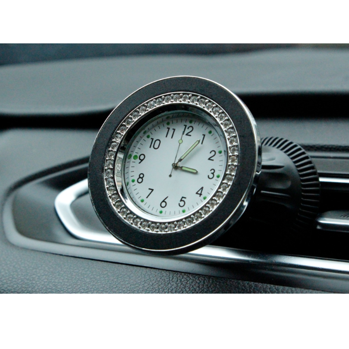 PhoneBits In-Car Diamond Gems Mini-Clock With Holder