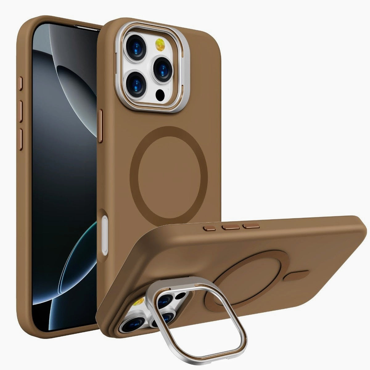 Matte Finish Premium Quality MagSafe Phone Case for iPhone & Samsung with Camera Stand