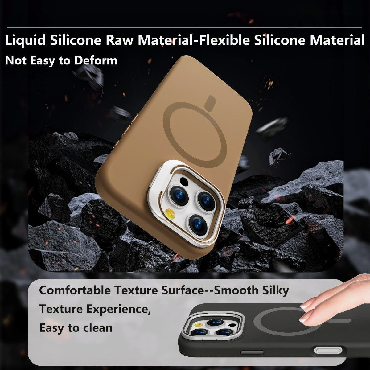 Matte Finish Premium Quality MagSafe Phone Case for iPhone & Samsung with Camera Stand