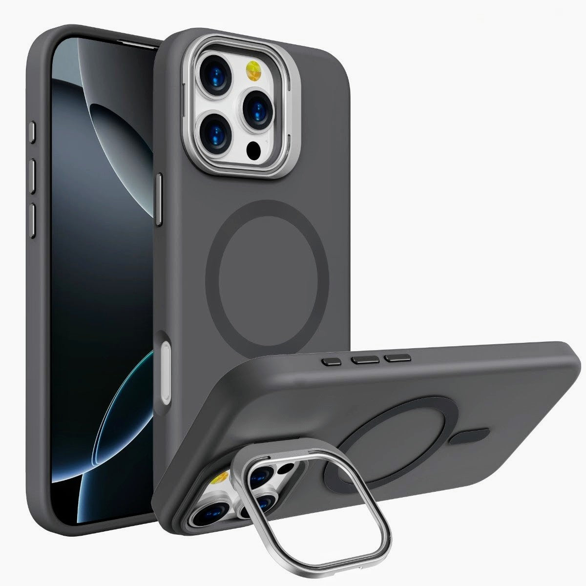 Matte Finish Premium Quality MagSafe Phone Case for iPhone & Samsung with Camera Stand