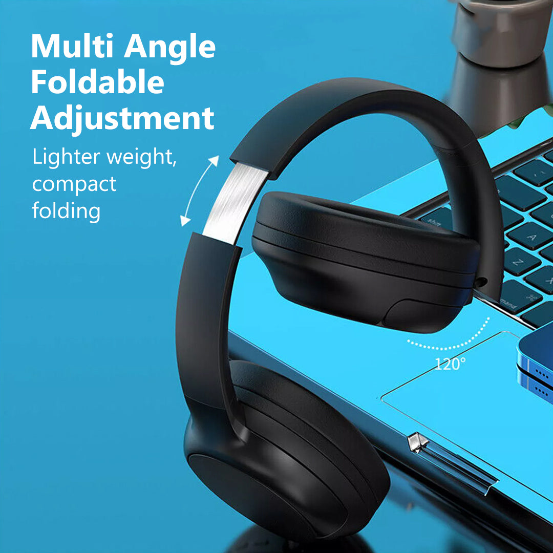 PhoneBits Smart High-Quality Wireless Bluetooth Heavy-Bass Foldable Over-Ear Headset