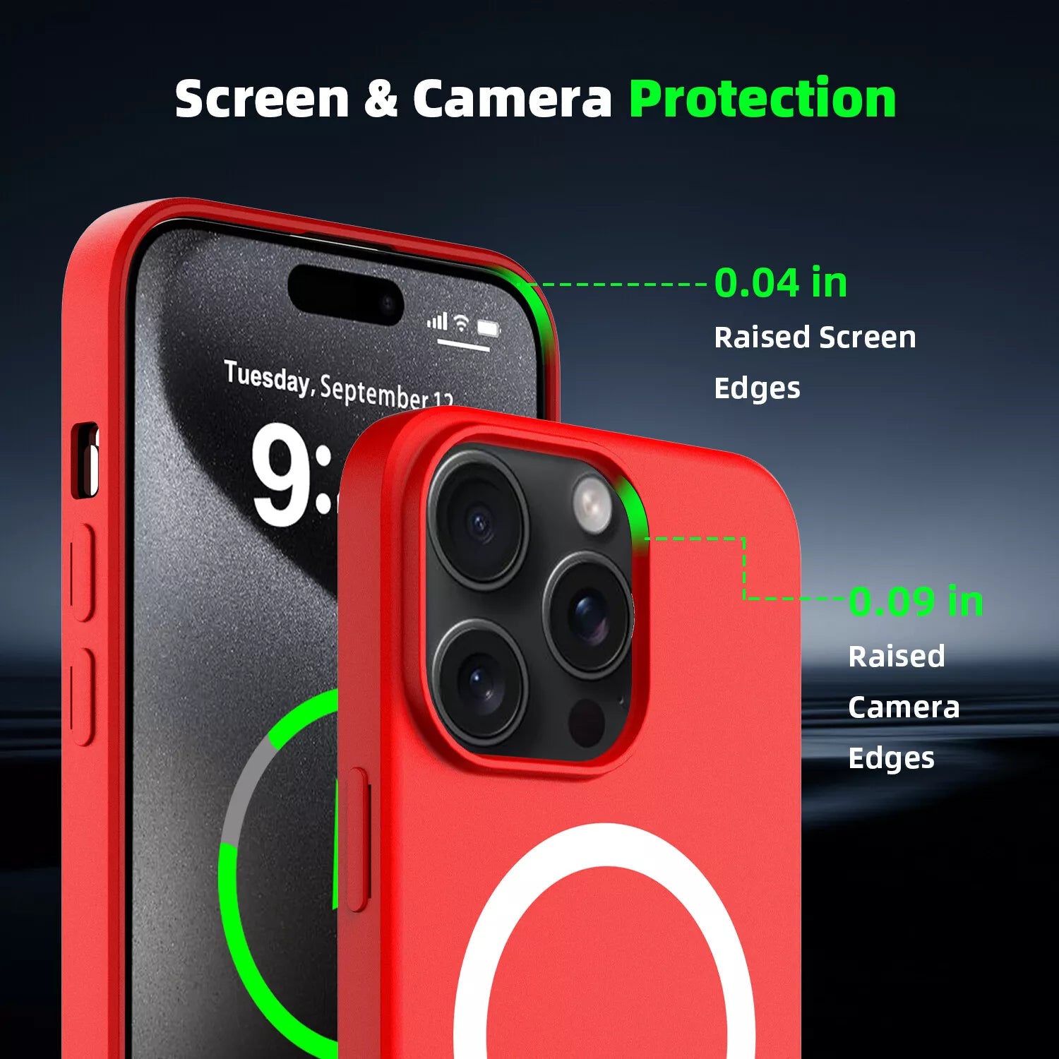 PhoneBits Slim Silicone Magnetic iPhone Case, Soft MagSafe Case for iPhone, Phone Case Compatible with MagSafe Chargers, Shockproof Wireless Charging Mobile Back Case Cover