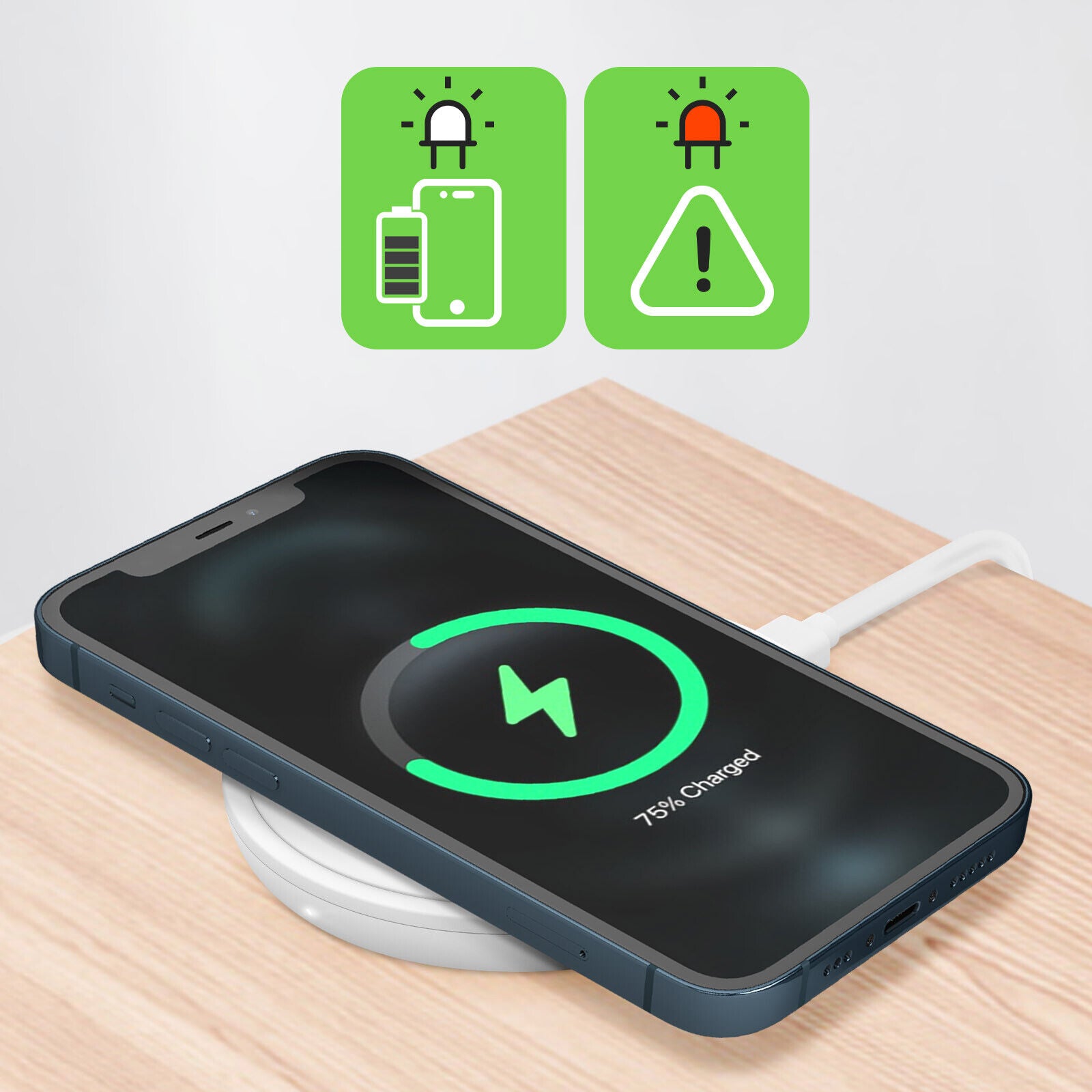 Budi 15W Wireless Charging Pad, Type C Wireless Charging Pad