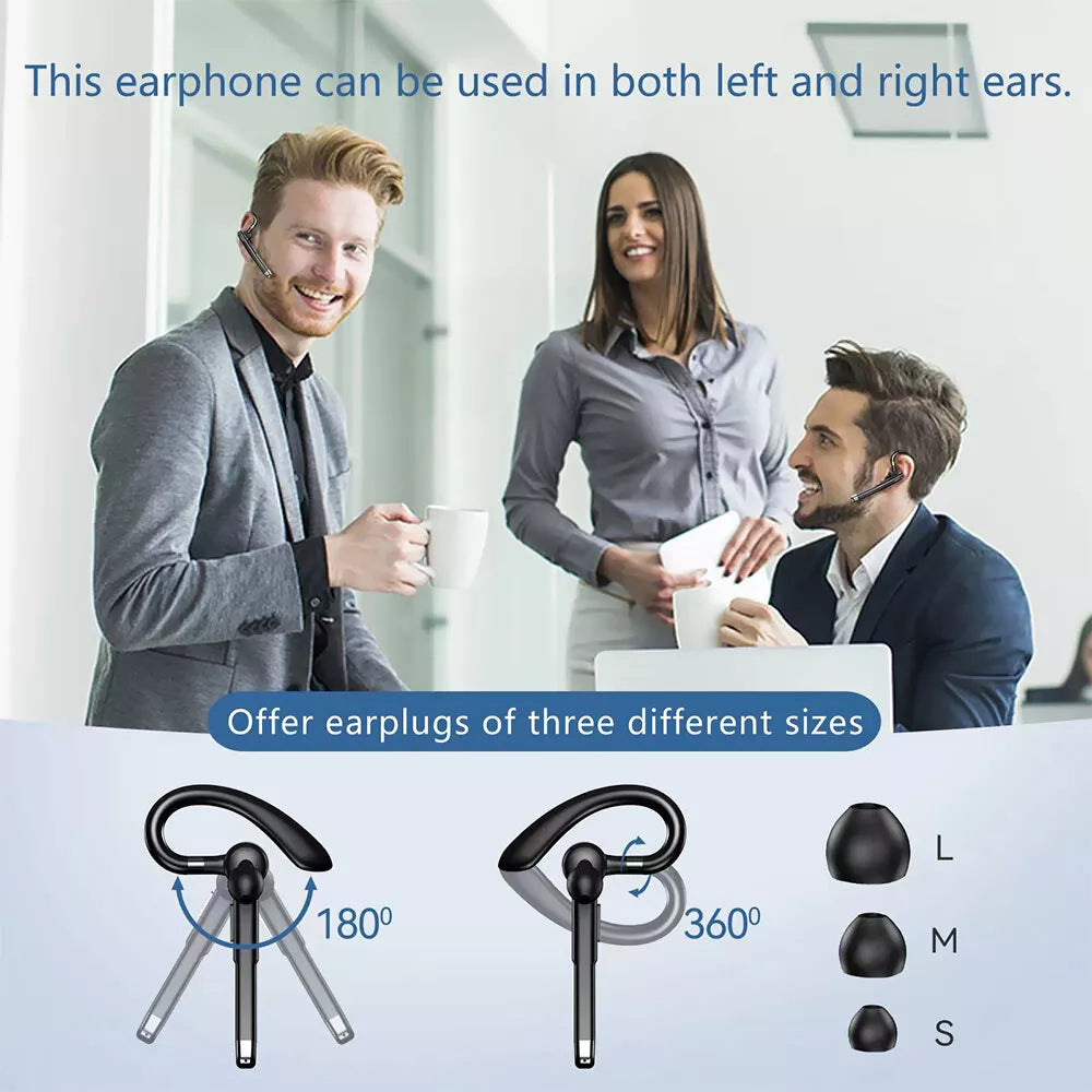 Earldom Wireless Headset, Wireless Headset with Microphone, Bluetooth Earpiece, Single Earhook