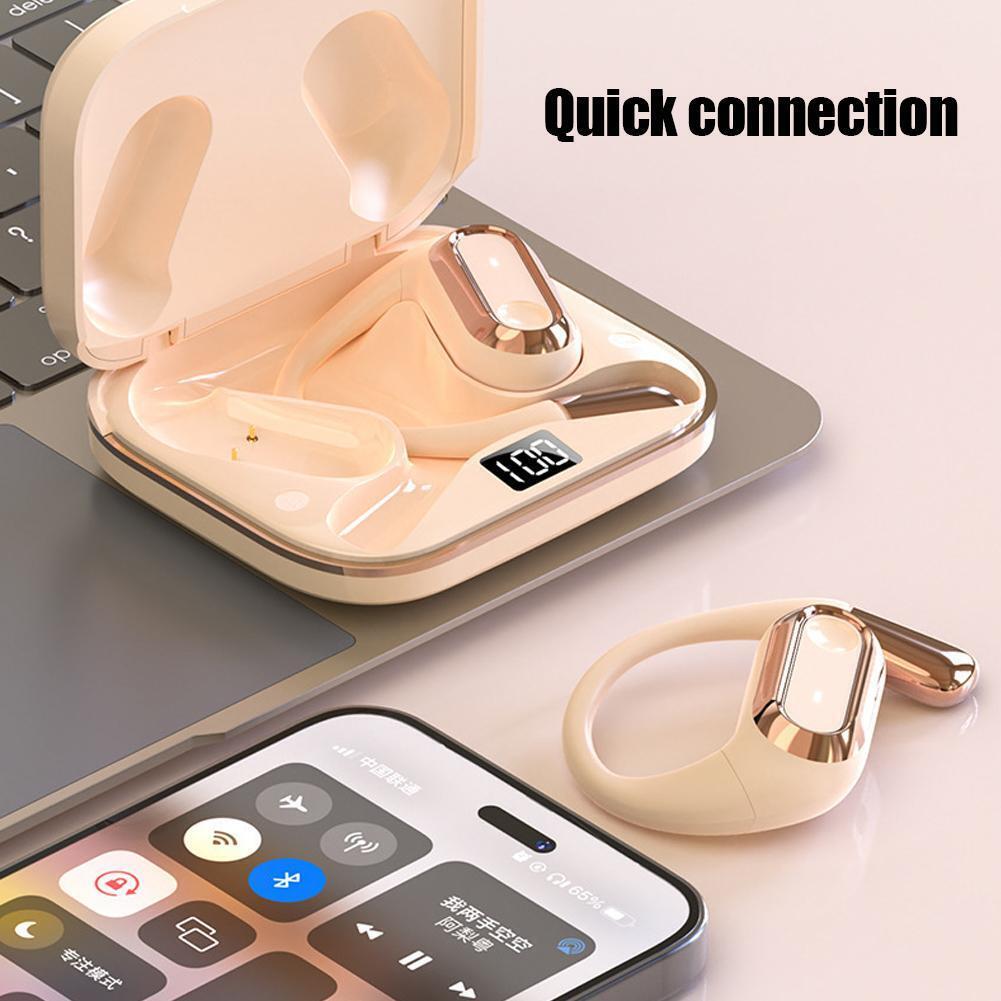 PhoneBits Over The Ear Earbuds | Bluetooth Earphones, Wireless Headphones with LED Display, Wireless Earbuds