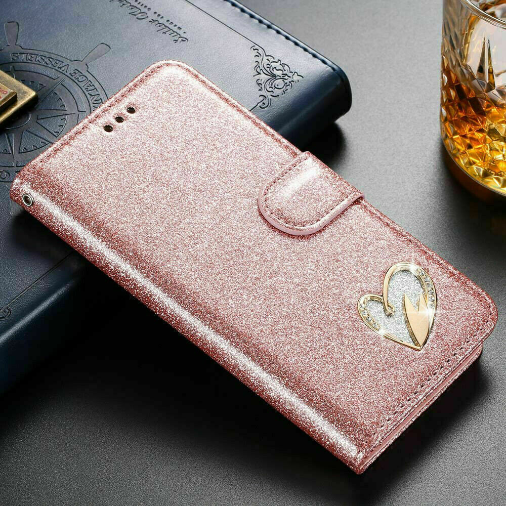 PhoneBits Shiny Leather Glitter Wallet Flip Case with Card Holder for Samsung A Series, Protective Shockproof Samsung Case with Stand, Samsung Wallet Case, Mobile Phone Card Holder Case, Back Case Cover Compatible with Samsung A23