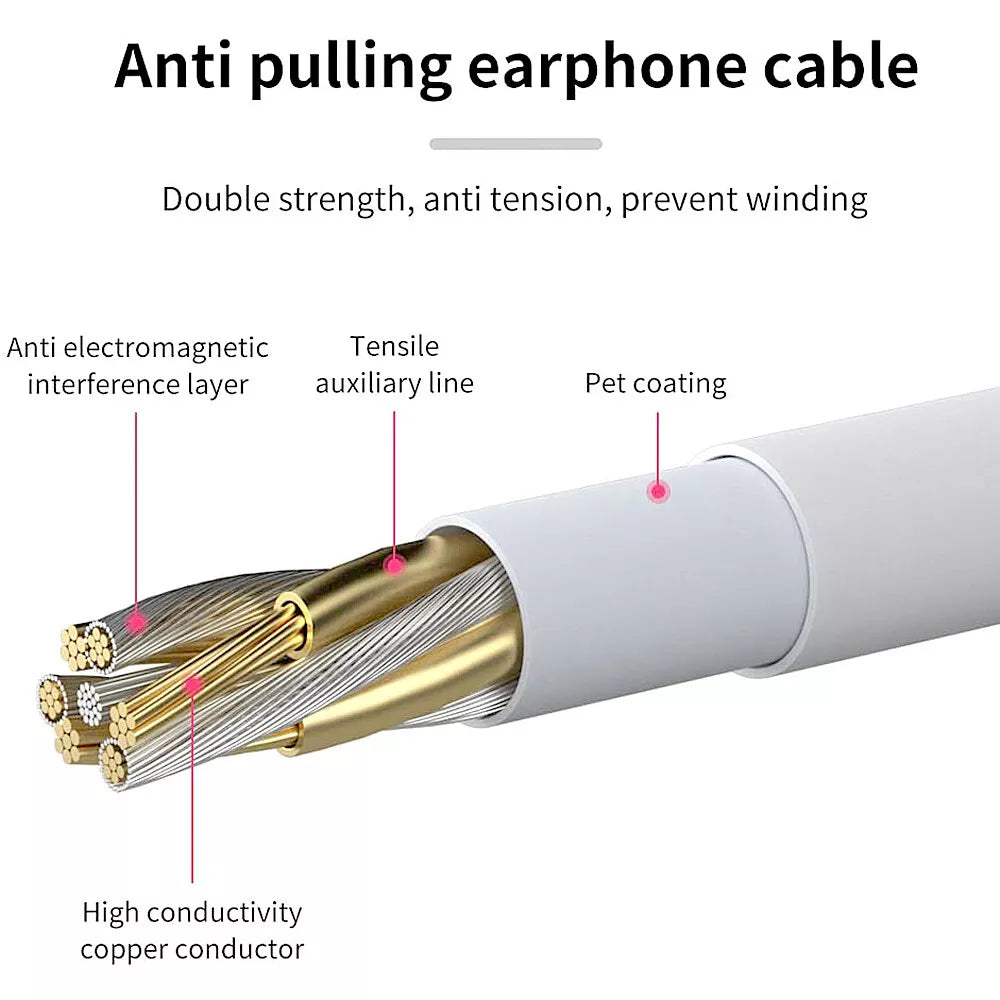 PhoneBits Premium In Ear Wired Earphones with Mic, Noise Cancelling Music Earphones, Wired Earphones with Lightning Cable