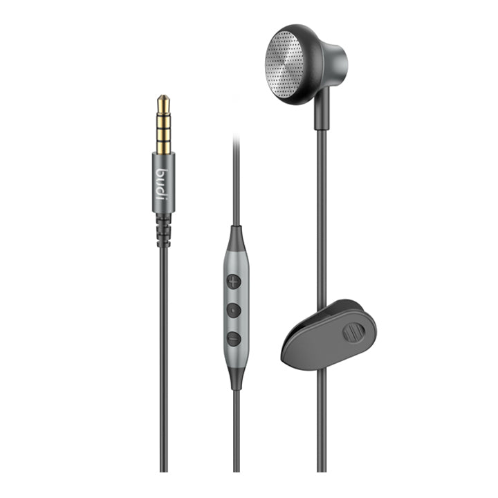 Budi Wired Earphone with Mic, Single Ear Wired Music Earphone with USB C/AUX Cable, In Ear Noise Cancelling Wired Handsfree