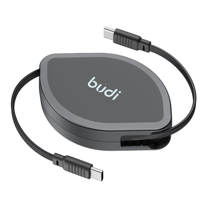Budi 4 In 1 Charging Retractable Cable, USB C to USB C Retractable Data Cable & Charger Cord with Lightning/ USB A Adapters, PD Fast Charging Type C to Type C Charger Cable, USB C Charger Cable Adapter, Phone Type C to USB C Charging Sync Cable
