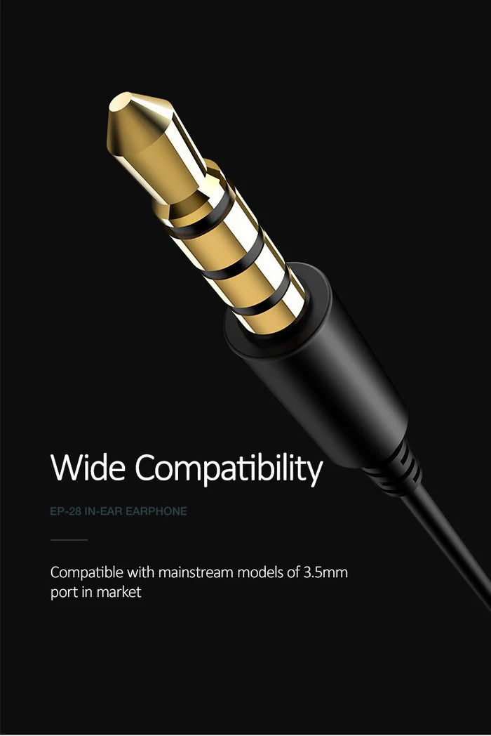 Remax Wired Handsfree, Remote Music Call Wired Earphones, In Ear AUX Wired Earphones with Mic, Heavy Bass Earphones