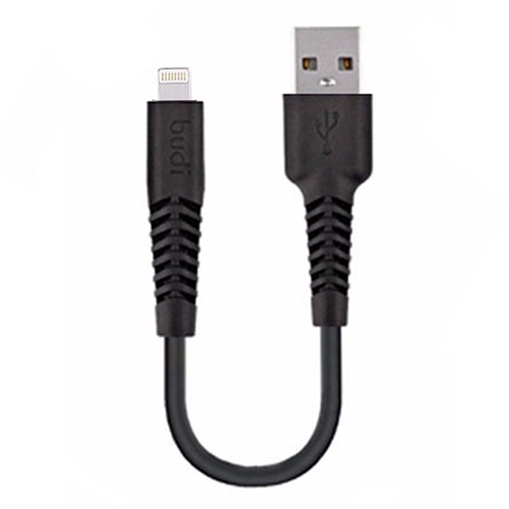 Budi USB to Lightning Charger Mini Cable, Lightning Phone Charging & Data Cable, USB to iPhone Charging Adapter Cable, Fast USB iPhone Charger Cord & Data Sync Cable for iPhone