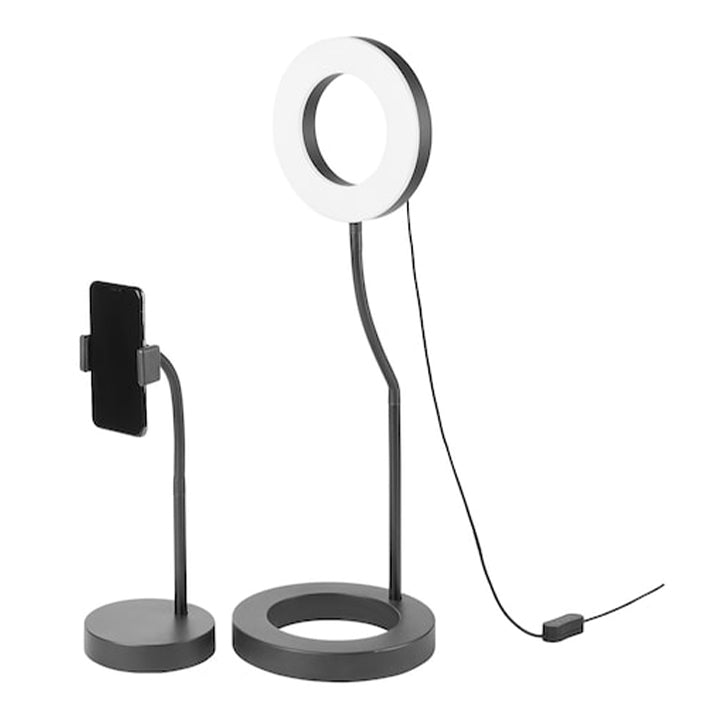 Ring Light with Phone Holder Round, Adjustable Mobile Phone Desktop Stand