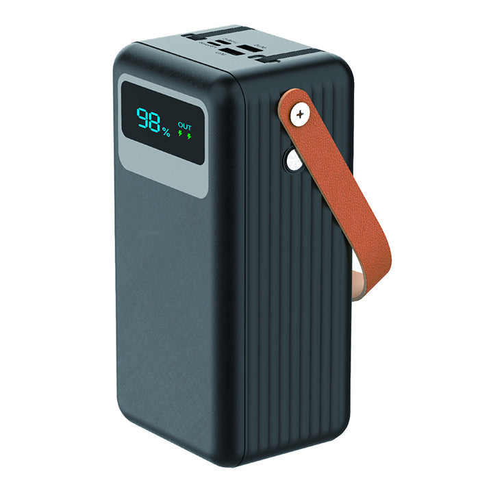 PhoneBits Portable Power Bank 60000mAh, Portable Charger Power Bank with 2 Built-in Cables (Type-C, Lightning) & Strap, Fast Charging Power Bank with USB-C/Dual USB-A Ports & LED Power Display for Smartphone/iPhone