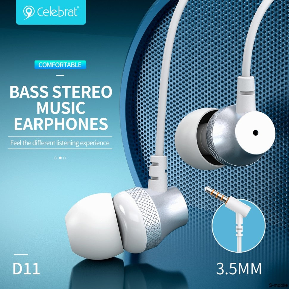 PhoneBits Smart Stereo Bass Music Earphones with Mic, In Ear Wired AUX Handsfree, Noise Isolating Wired Earphones