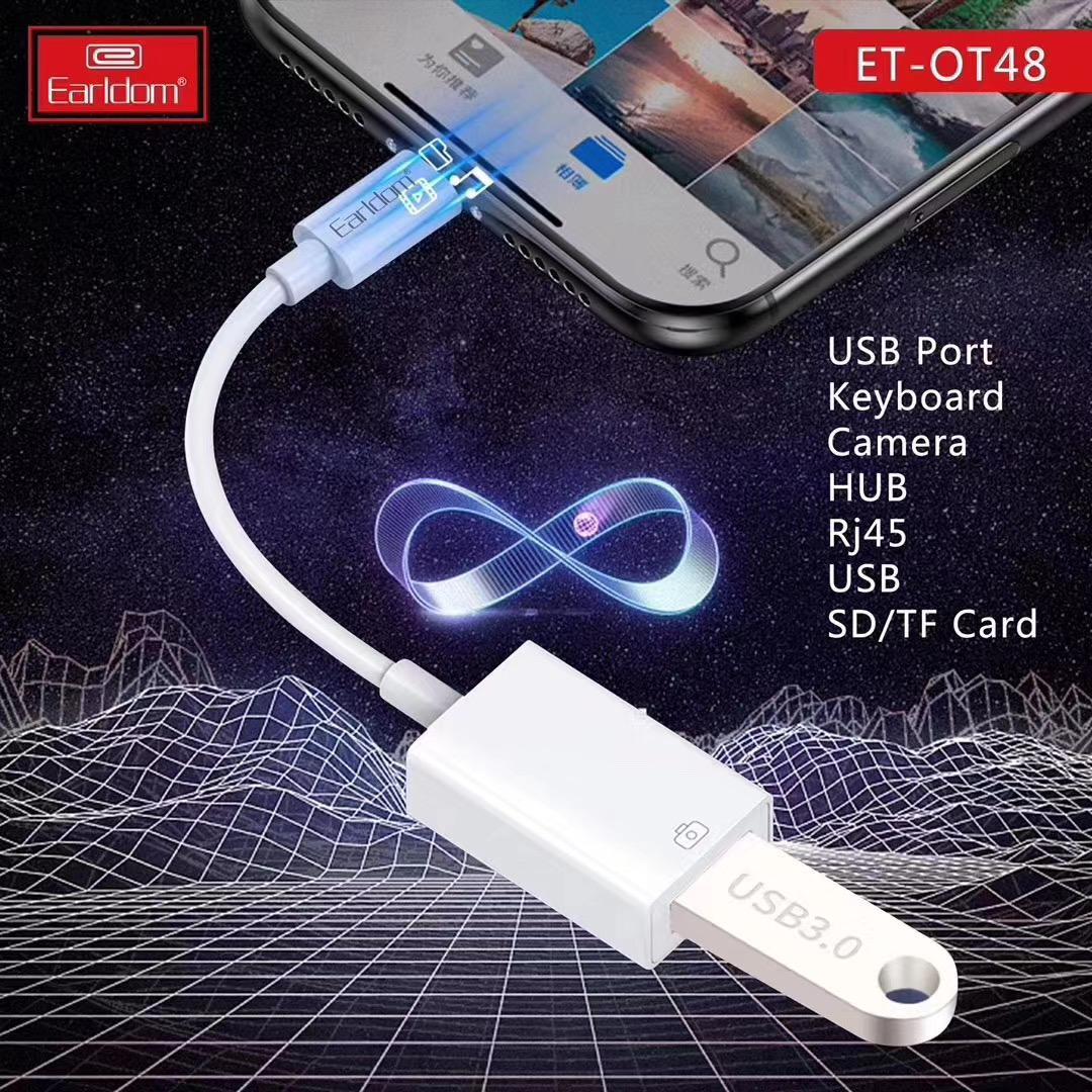 Earldom OTG Cable For iPhone, Lightning to USB A OTG Cord Converter, OTG Data Sync Cable Compatible with iPhone