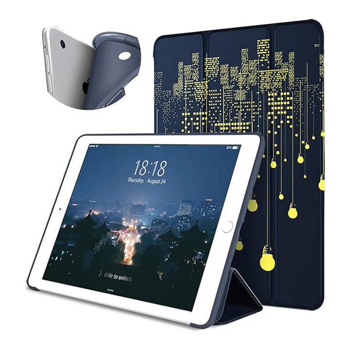 Trifold Stand Cover, Stand Cover Case for iPad-Z City Lights