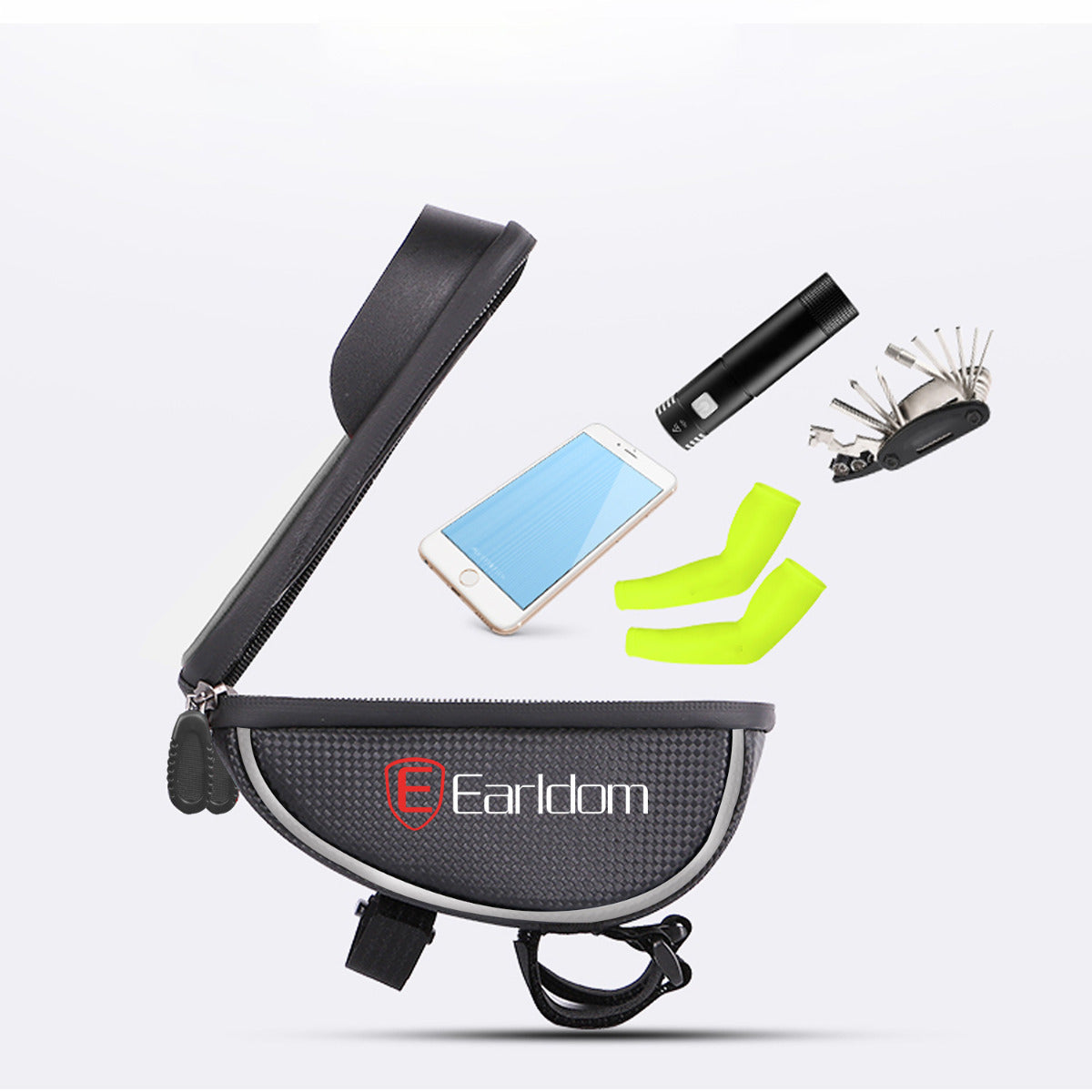 Earldom Waterproof Phone Mount for Bicycle, Bike Phone Holder with Bag