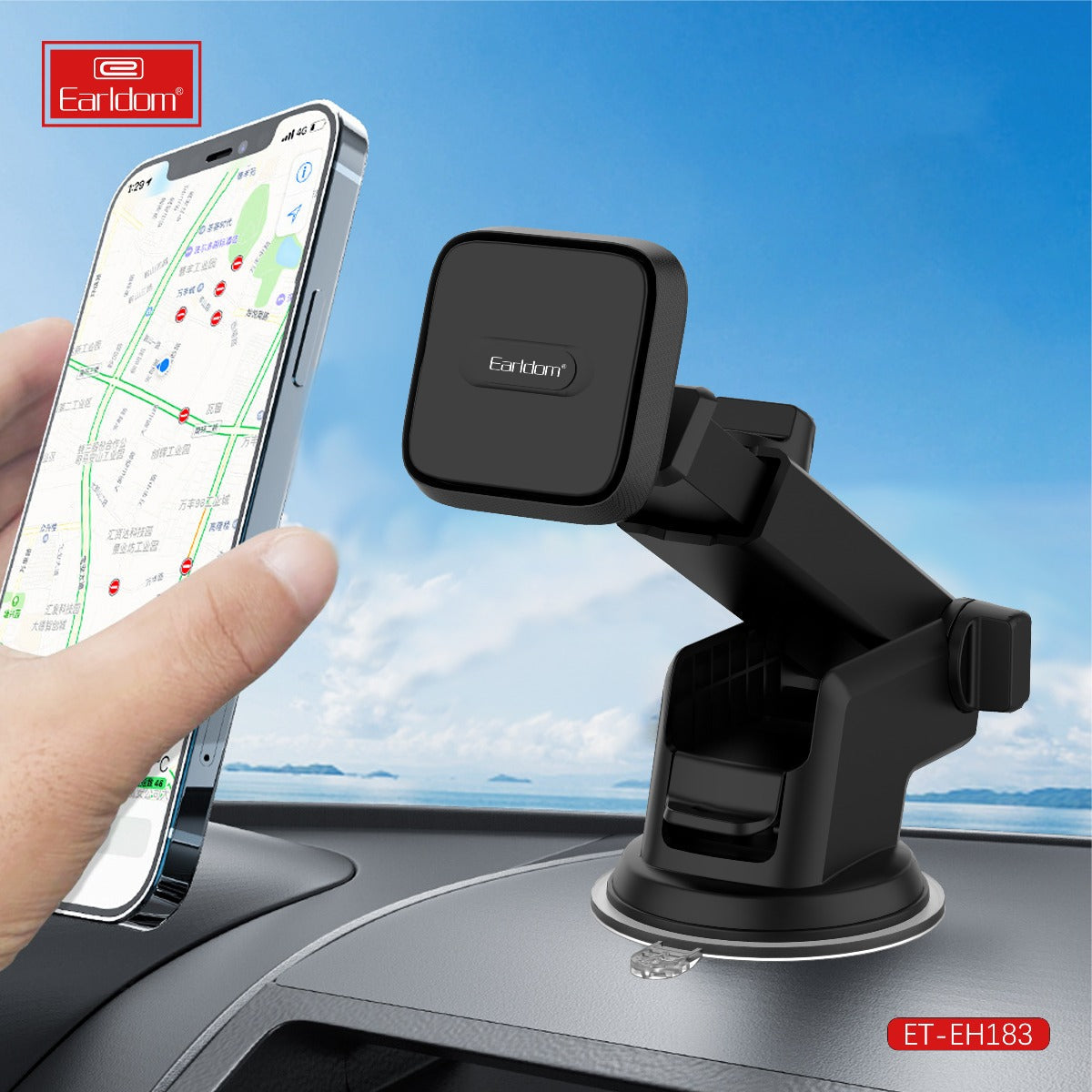 EARLDOM Magnetic Dashboard Car Mount Holder, Car Phone Mount, Phone Holder Dashboard Mount