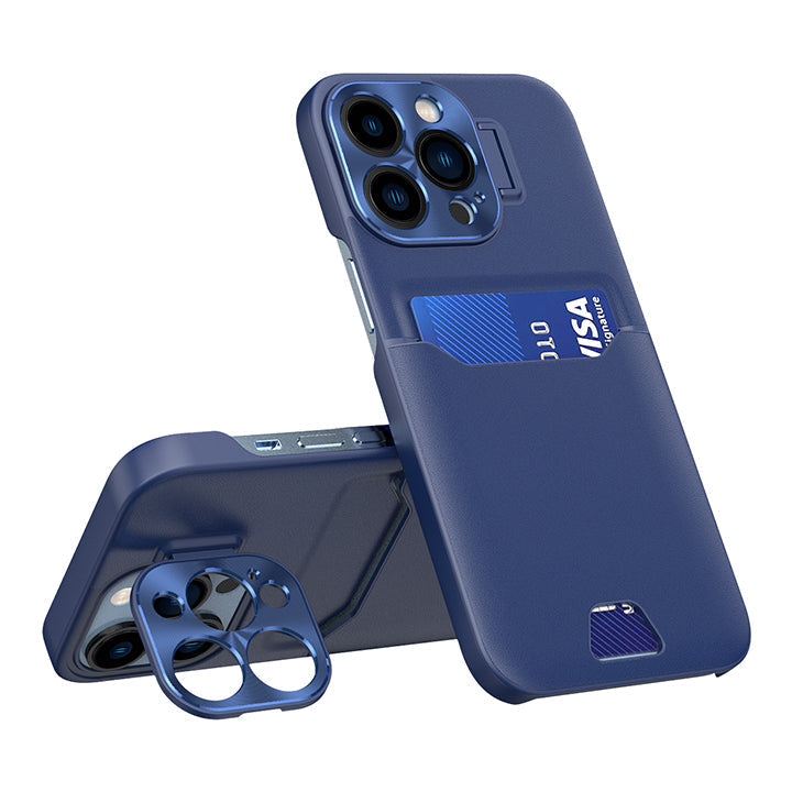 PhoneBits Ultra Protective Leather Wallet Case for iPhone with Card Holder & Kickstand Camera Lens Protector, Shockproof iPhone Case, Mobile Phone Wallet Back Case Cover Compatible with iPhone