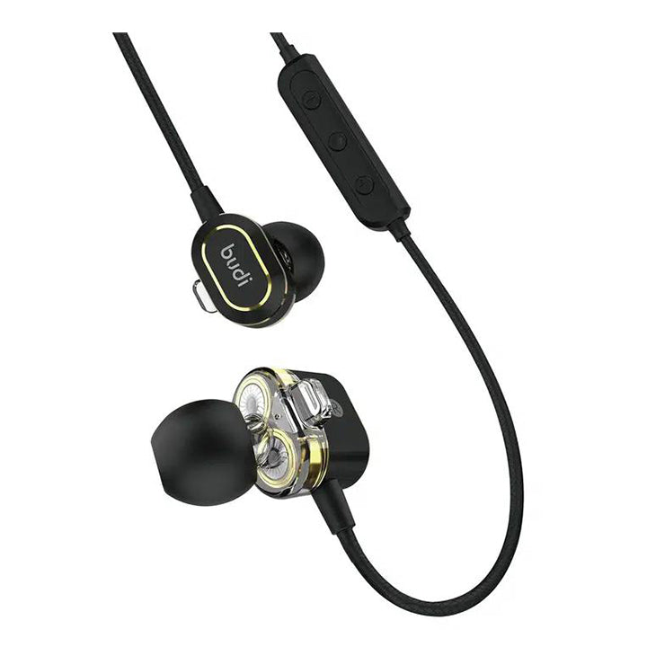 Budi Wireless In Ear Earphones, Stereo Music Noise Cancelling Earphones, Wireless Bluetooth Earphones with Mic