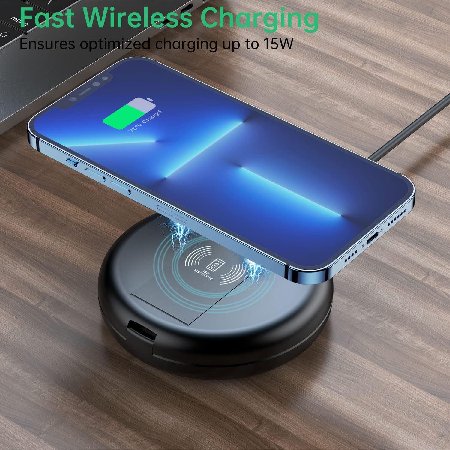 Budi 12 in 1 Multi Functional Box with 15W Wireless Charger, Foldable Charge Station Multiple Devices
