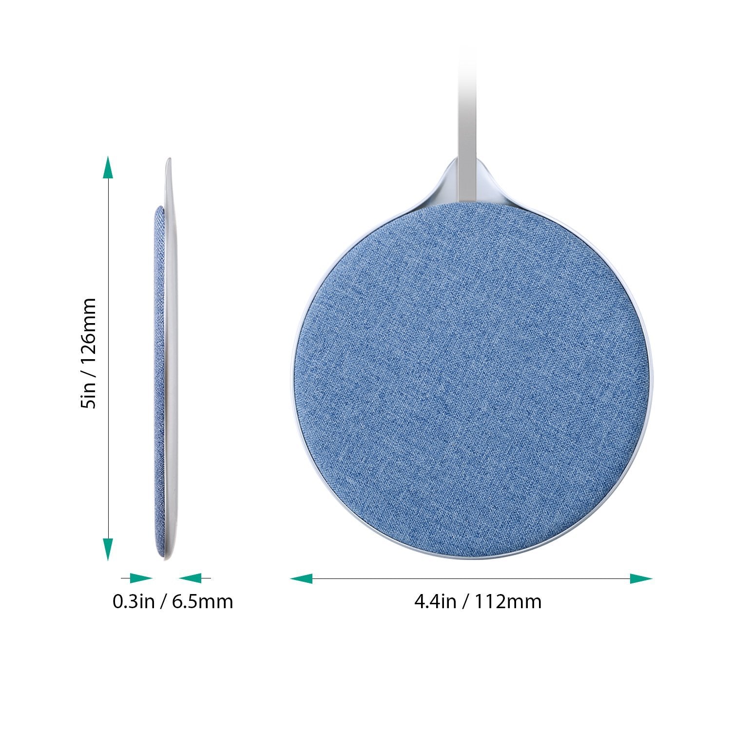 PhoneBits Wireless Charging Pad, Wireless Charger Android 15W, Wireless Charger Pad Leather