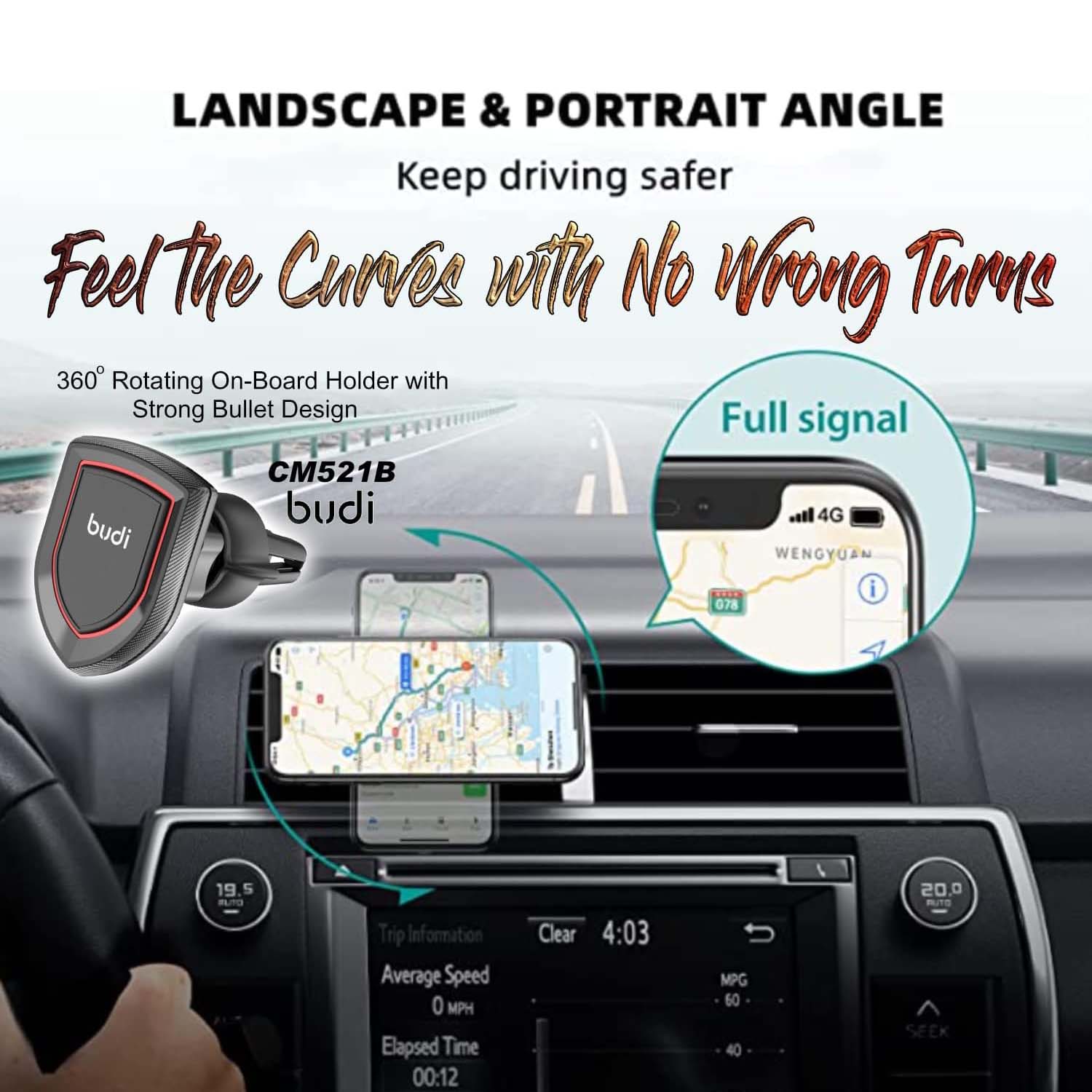 Budi Car Vent Magnetic Phone Holder, Car Phone Holder Vent, Car Mount Holder