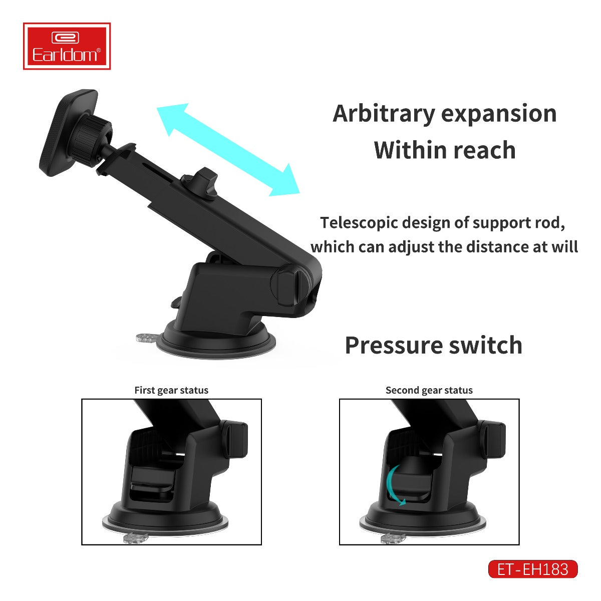 Earldom Magnetic Dashboard Car Mount Holder, Car Phone Mount, Phone Holder Dashboard Mount