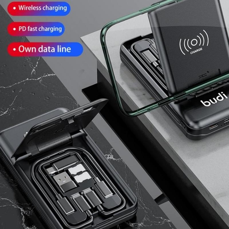 Budi Portable Power Bank 10000mAh, Portable Charger MagSafe Power Bank, Dual USB/ Wireless Power Bank with Multi Functional Box & Flash Light, PD Fast Charging Magnetic Power Bank for iPhone/ Smartphone