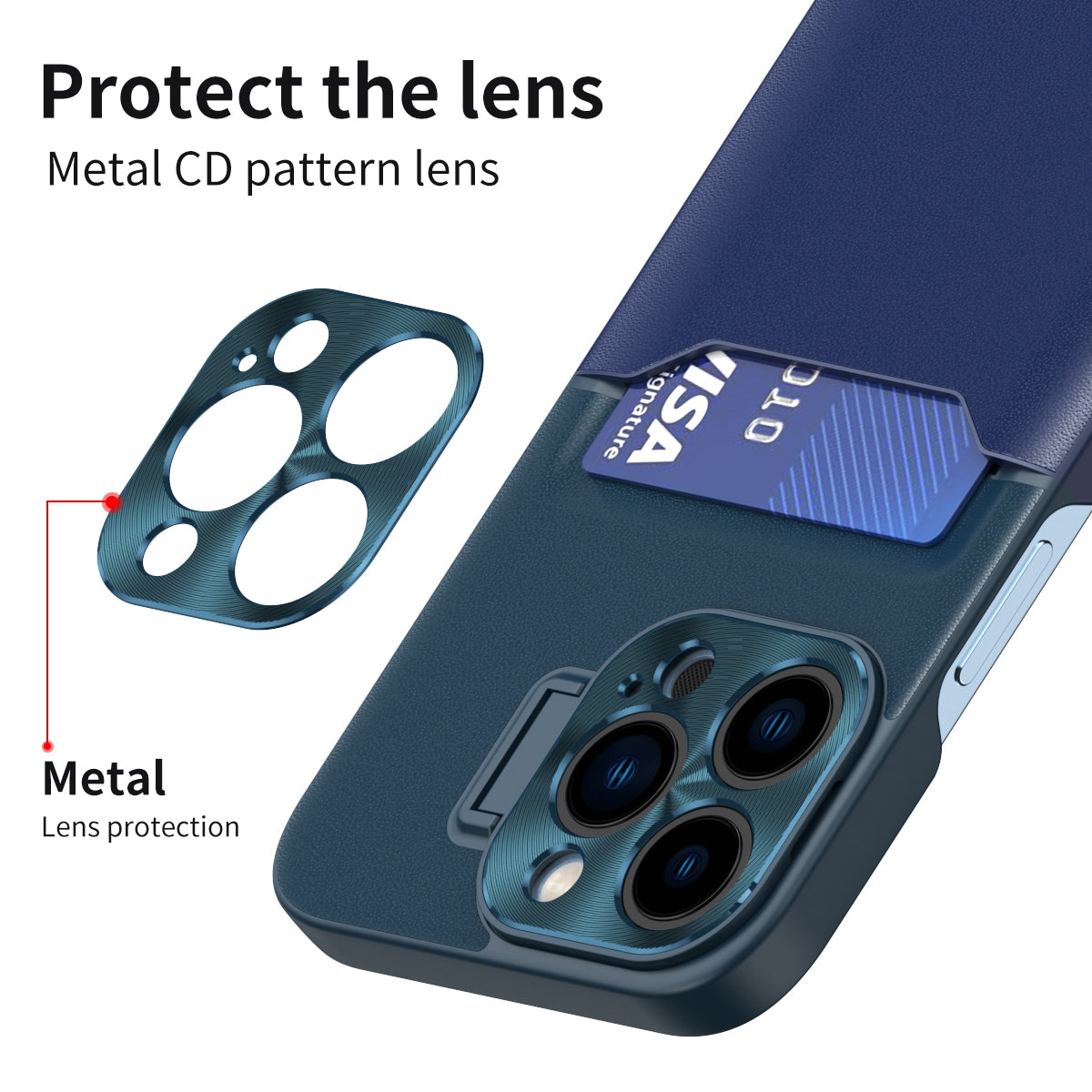 PhoneBits Ultra Protective Leather Wallet Case for iPhone with Card Holder & Kickstand Camera Lens Protector, Shockproof iPhone Case, Mobile Phone Wallet Back Case Cover Compatible with iPhone