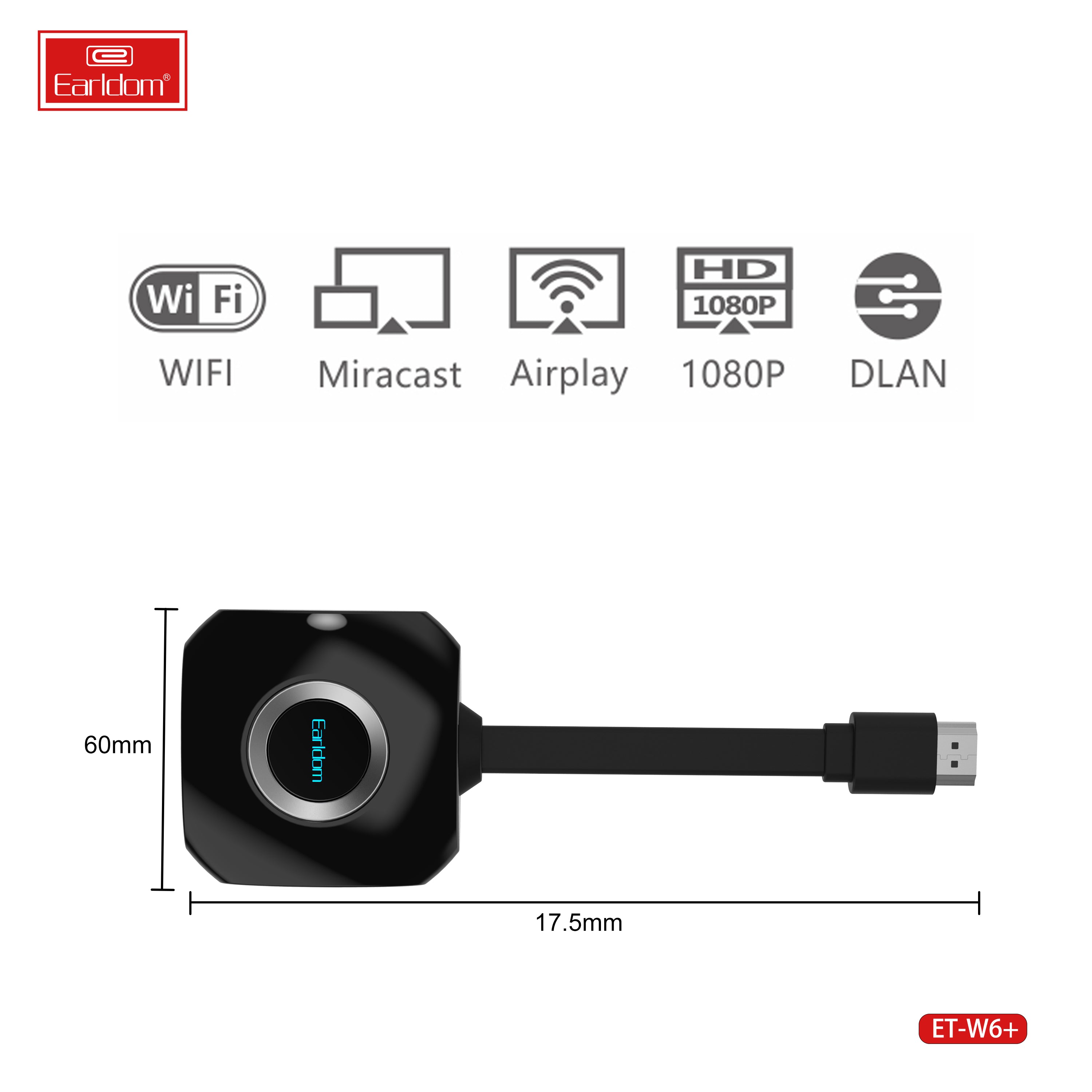 Wireless WiFi Display Dongle, 4K HDMI Extender, Wireless HDMI Display Dongle Adapter