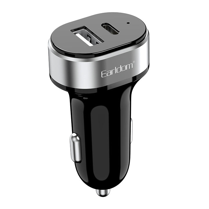 Dual USB Car Charger, USB A & USB C In Car Charger