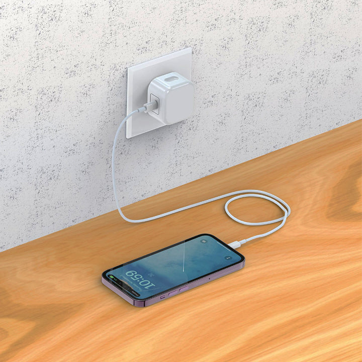 PhoneBits USB Phone Charger Adapter, 20W Single USB-C Port Power Charger Plug, 3 Pin Fast Charging Charger Adapter, USB-C Wall Charger Plug, USB-C Power Wall Adapter Fast Charger