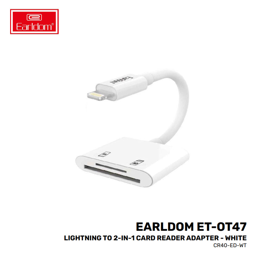 2 in 1 Lightning to SD Card Reader for iPhone, Lightning to 2-In-1 Card Reader Adapter