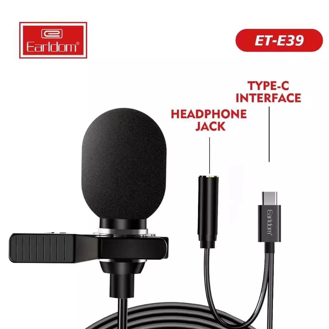 Earldom Mini Portable Microphone Type C, Wired Condenser Microphone, Conference Mini Microphone