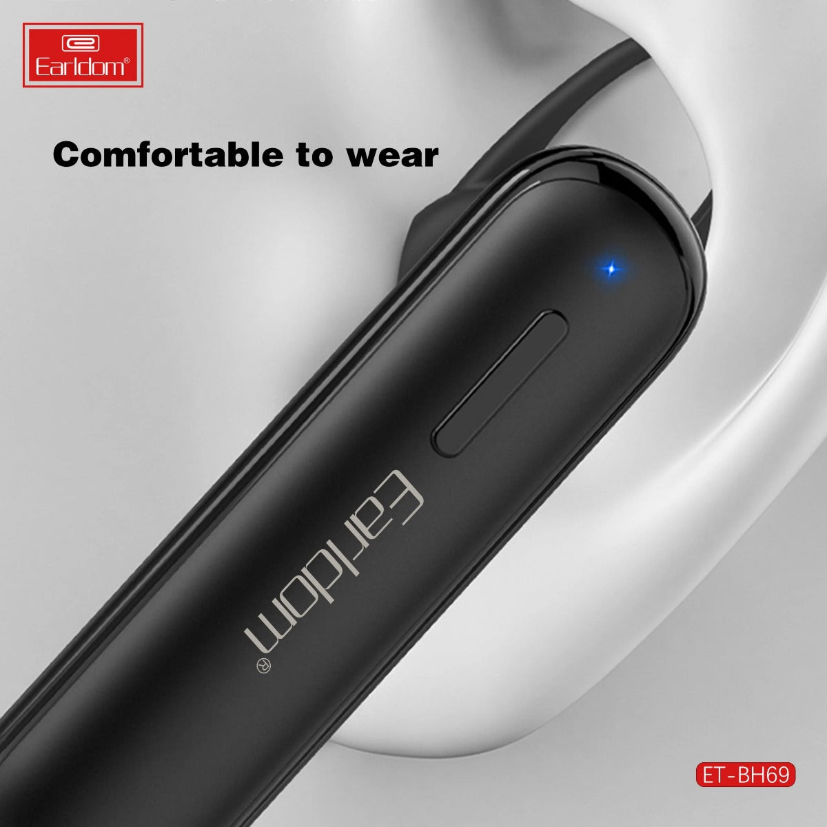 Earldom Business Wireless Headset, Wireless Bluetooth Earpiece, Single Earhook
