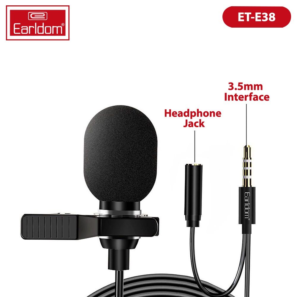 Earldom Mini Portable Microphone with 3.5 mm Jack, Wired Condenser Microphone, Conference Mini Microphone