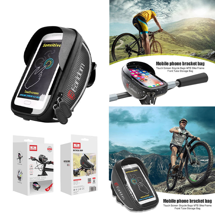 Earldom Waterproof Phone Mount for Bicycle, Bike Phone Holder with Bag