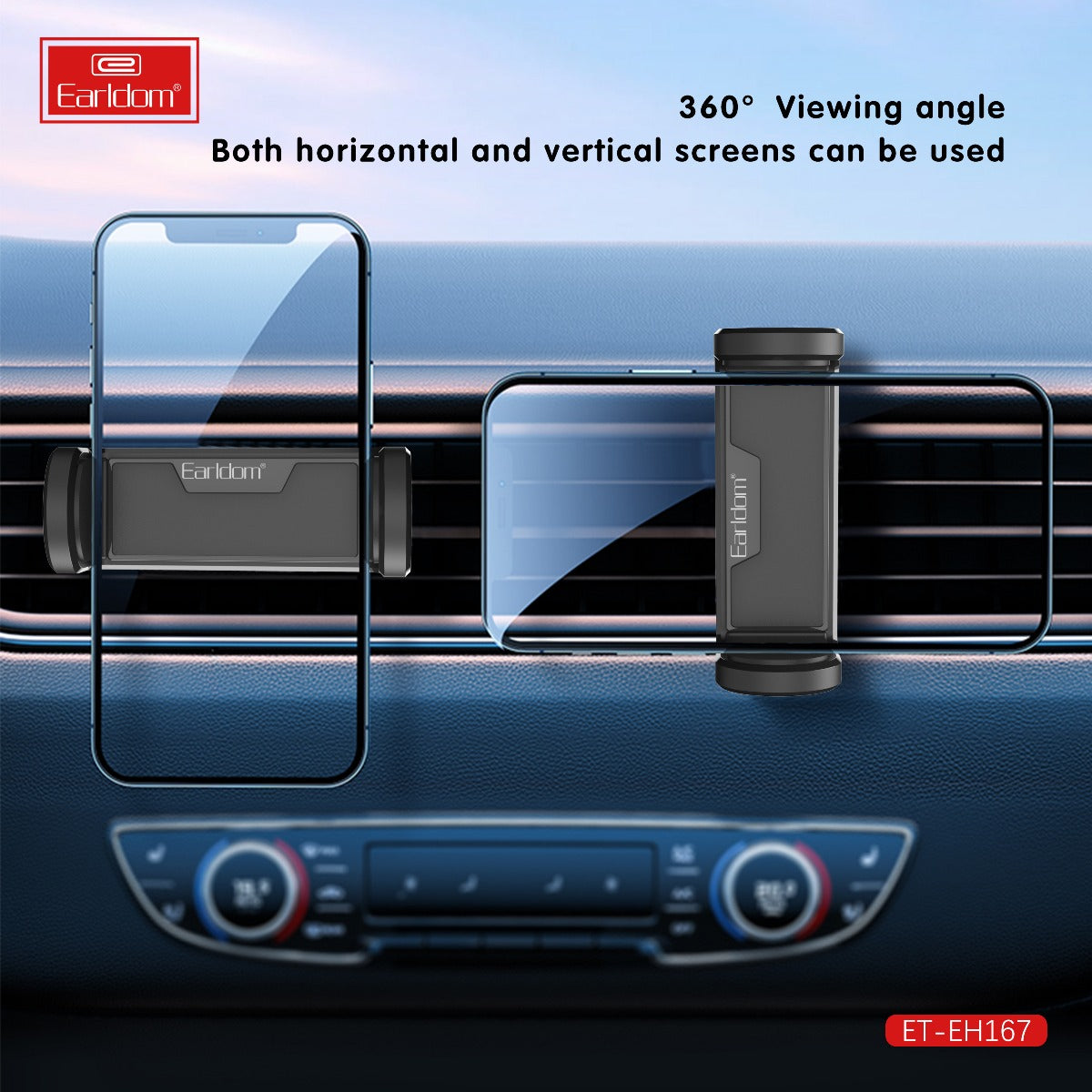 Earldom Adjustable Car Vent Phone Holder, Air Vent Car Mount Cell Holder