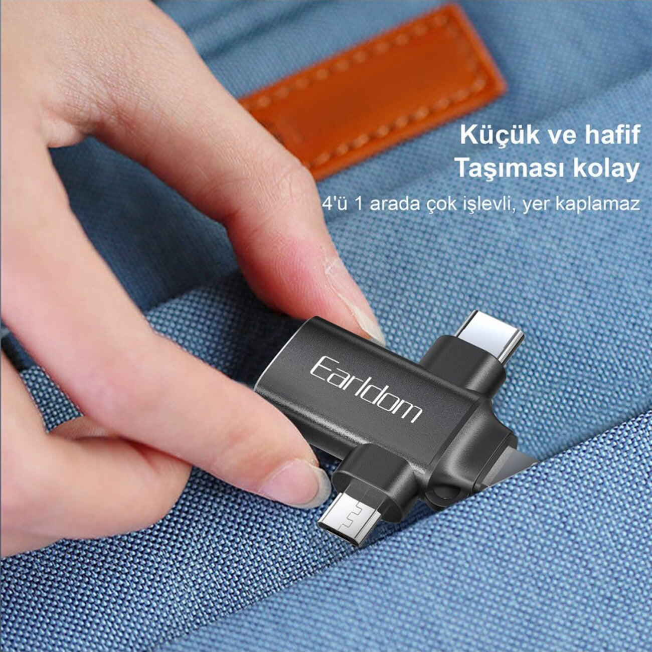Earldom 3 in 1 Converter USB 3.0 OTG to Micro USB C Lightning, 3 in 1 OTG Adapterfor Data Transmission