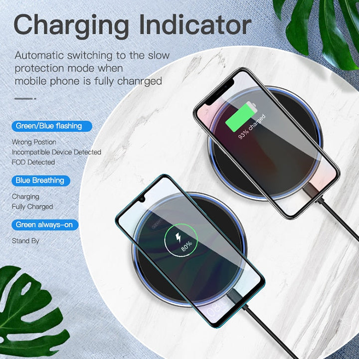 PhoneBits Wireless Fast Charging Pad, Wireless Charger Portable, Wireless Charger 10W