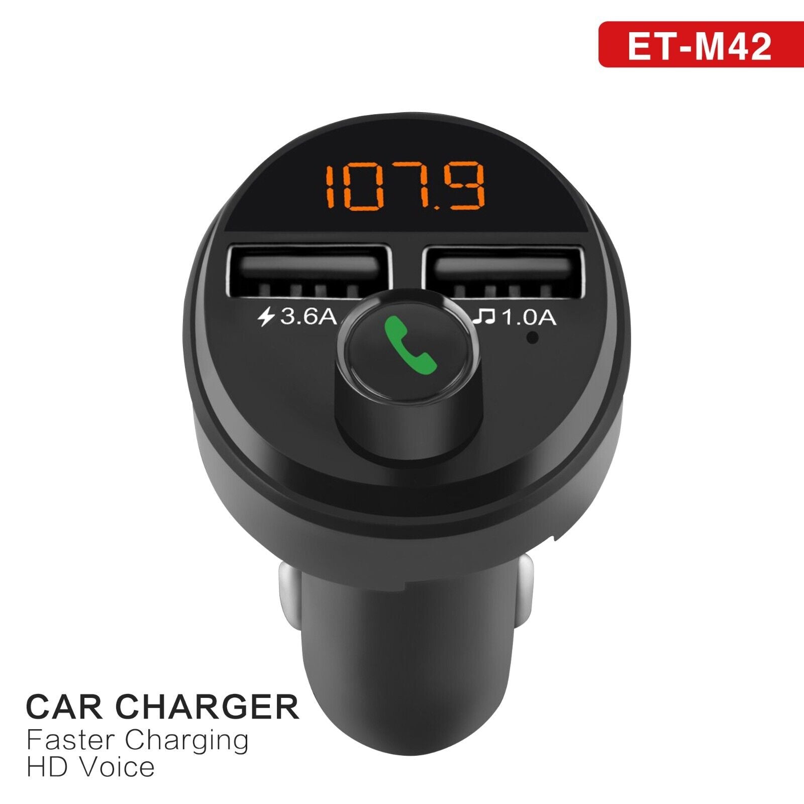 Earldom FM Transmitter Fast Charger, Car Bluetooth, FM Transmitter Bluetooth Car Charger