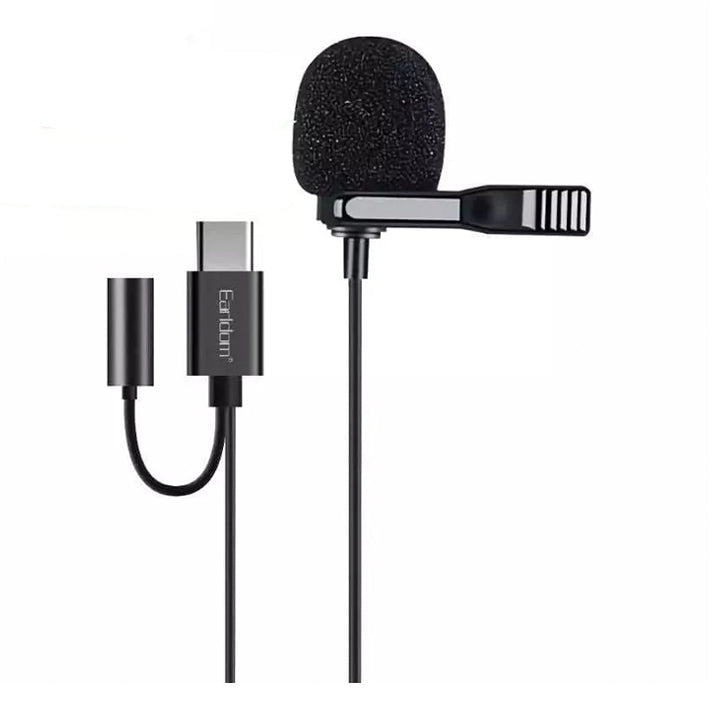 Earldom Mini Portable Microphone Type C, Wired Condenser Microphone, Conference Mini Microphone