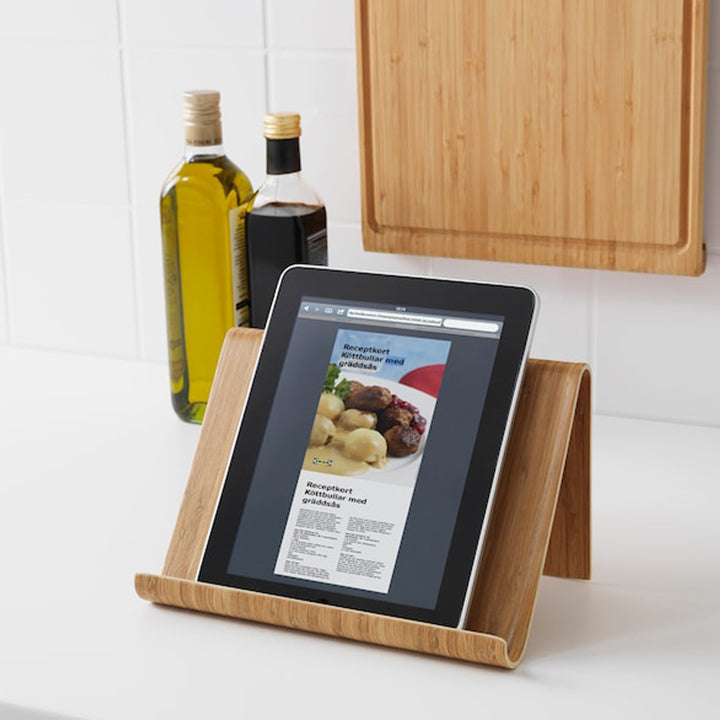 Tablet-Ständer, Tablet-Ständer aus Bambus, Kochbuchständer aus Holz