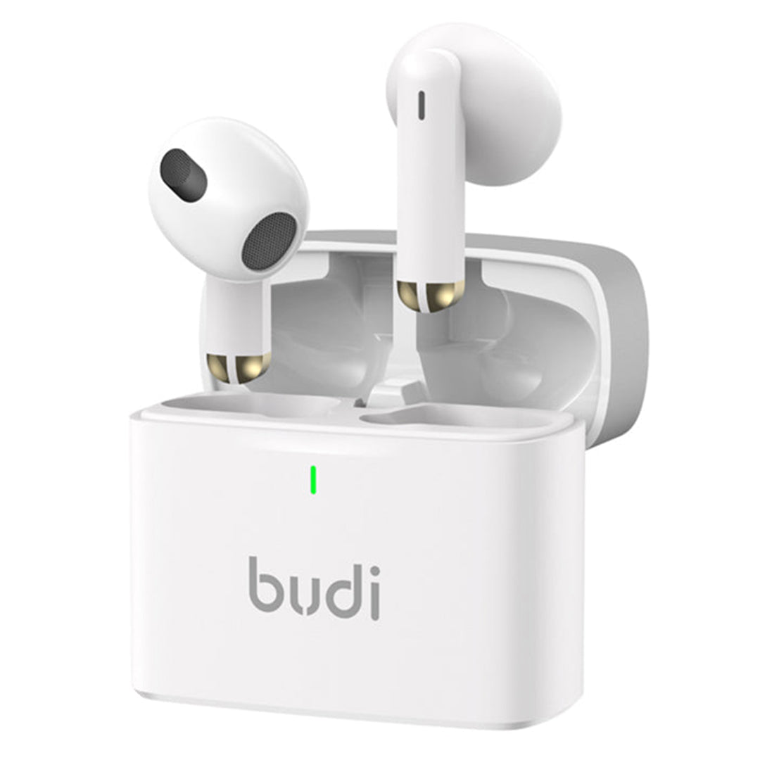 Budi True Wireless Bluetooth Earbuds - Heavy Bass Stereo In-Ear Earbuds with Mic, Noise-Cancelling Headphones, Premium Wireless Earphones for Music & Calls