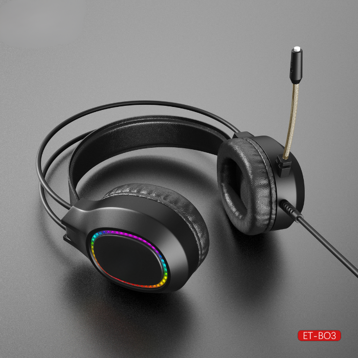 PhoneBits Gaming Headsets and Headphones Mic and RGB Light PC Headset Gamer with Stereo Surround Sound Over-Ear Headphones